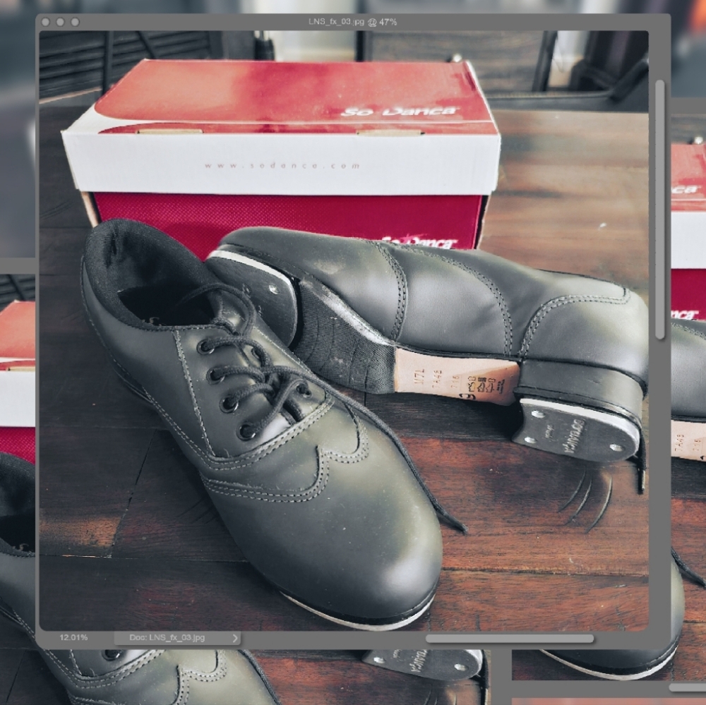 SODANCA TA48 WILLOW LEATHER OXFORD TAP SHOE - Black / 7.0L (adult) / Medium